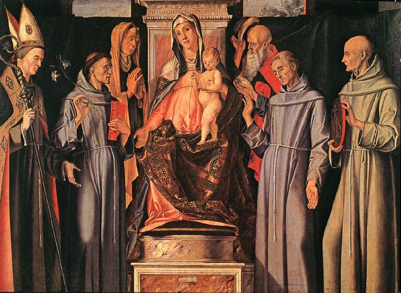 VIVARINI, family of painters Holy Family (Sacra Conversazione) ewt Norge oil painting art
